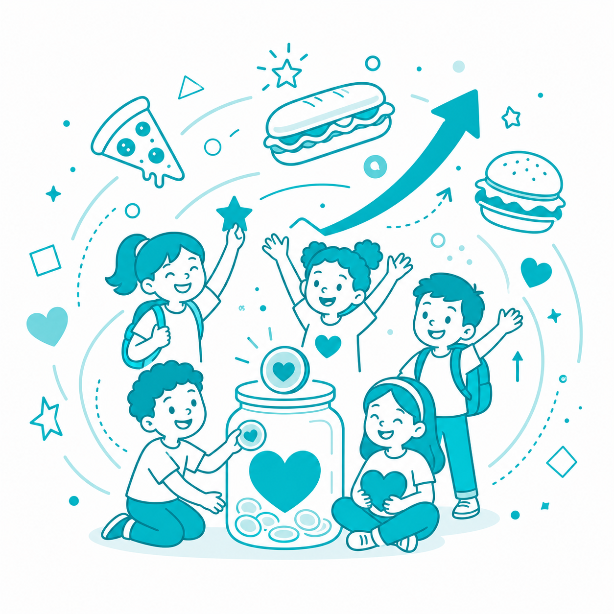 Fundraising Community with Donations and Lunch Elements