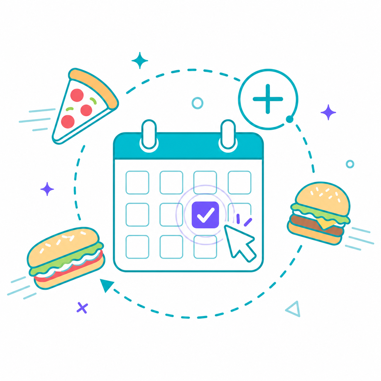 Lunch Day Selector with Calendar and Checkmark