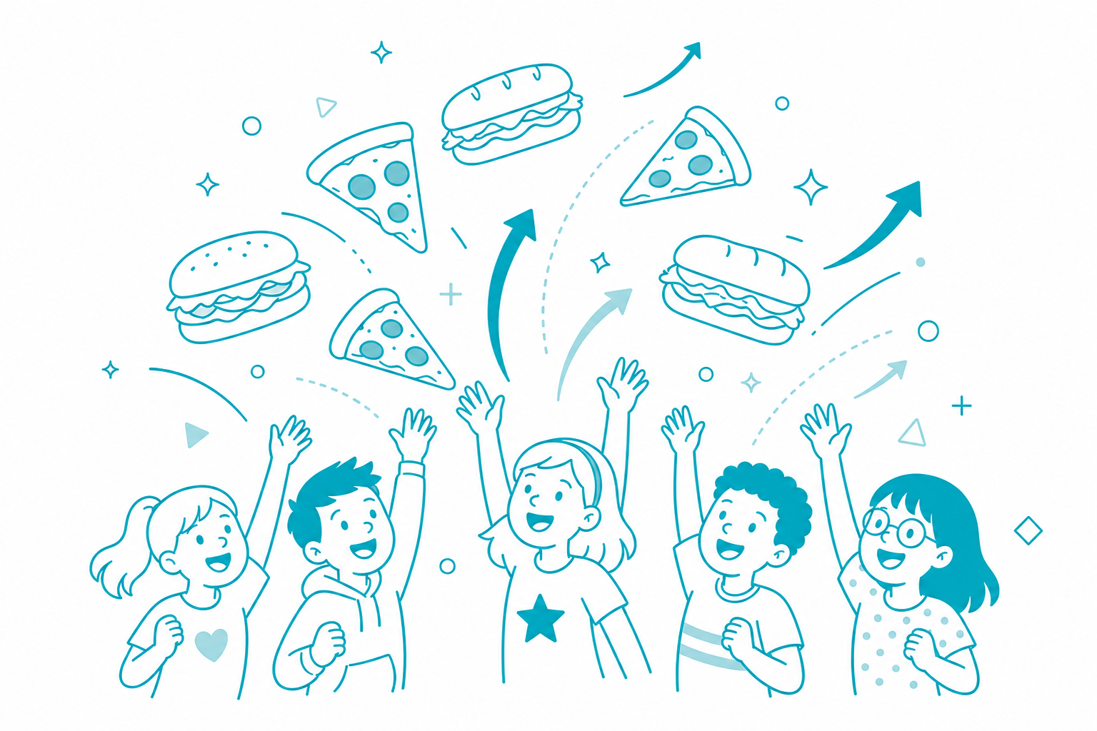 Students Reaching for Fresh School Lunch Favorites-1